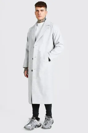 Single Breasted Extra Longline Overcoat | boohooMAN UK