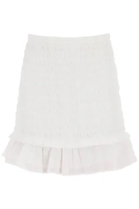 Smocked Cotton Dorela Mini Skirt