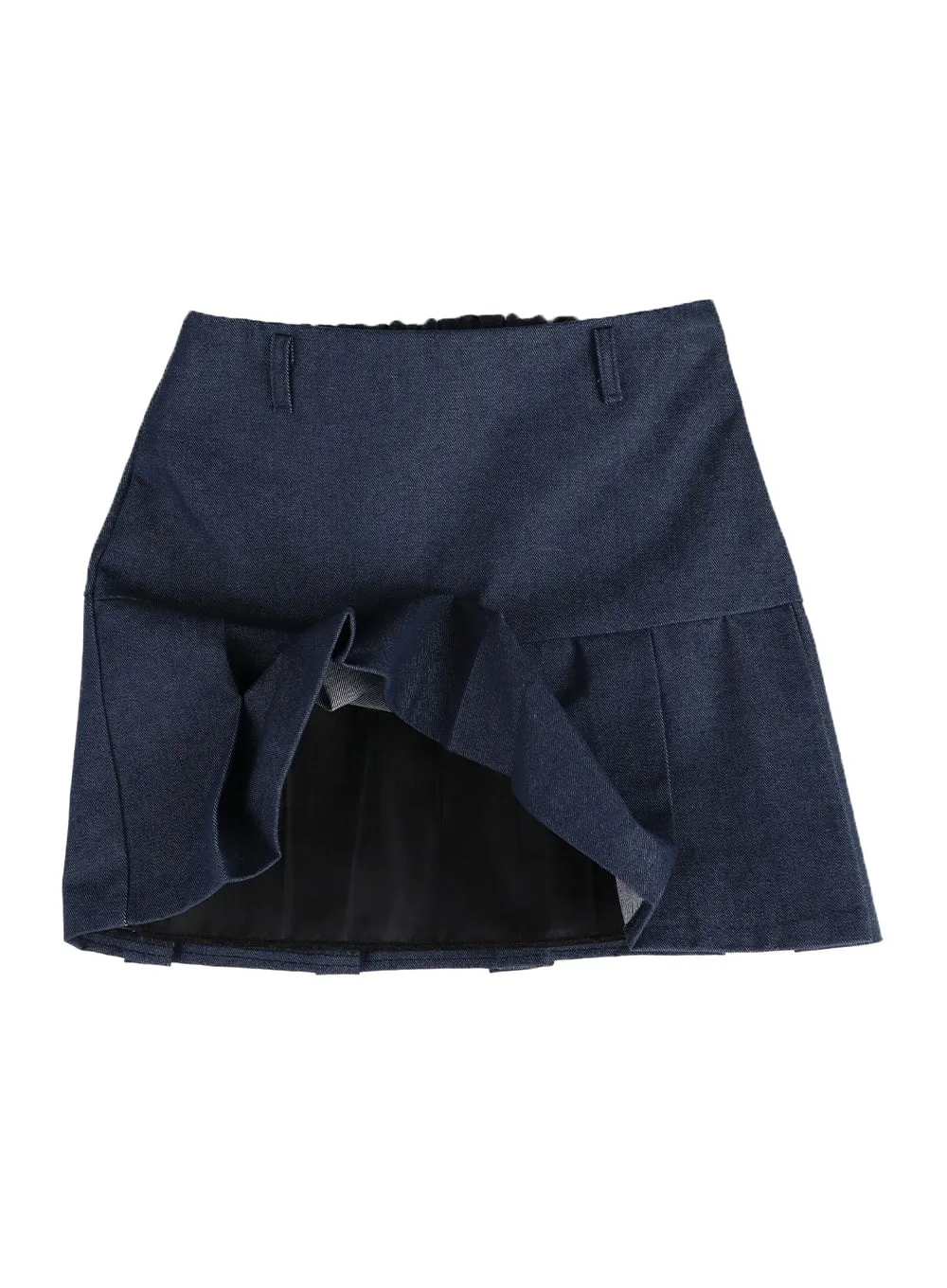 Solid Pleated Cotton Mini Skirt IM406