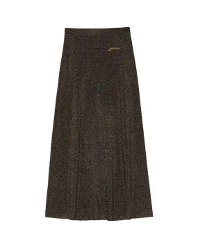 Sparkle Rib Maxi Skirt - Black/Gold