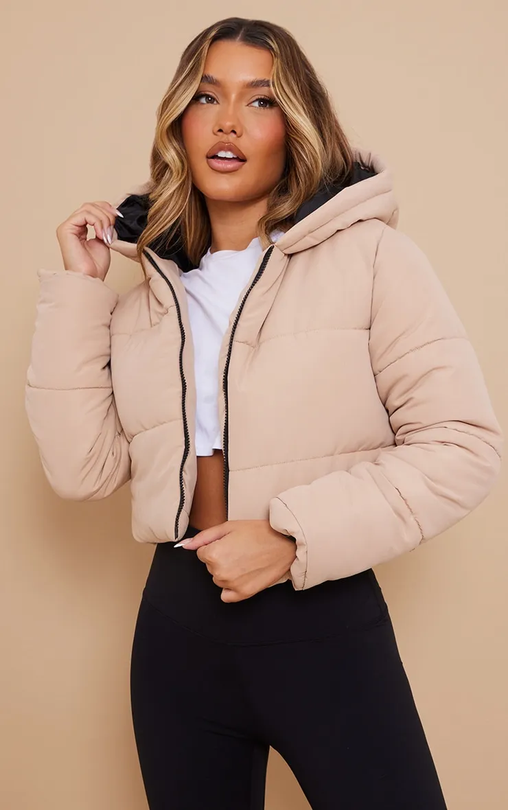 Stone Basic Hooded Cropped Puffer | Outerwear