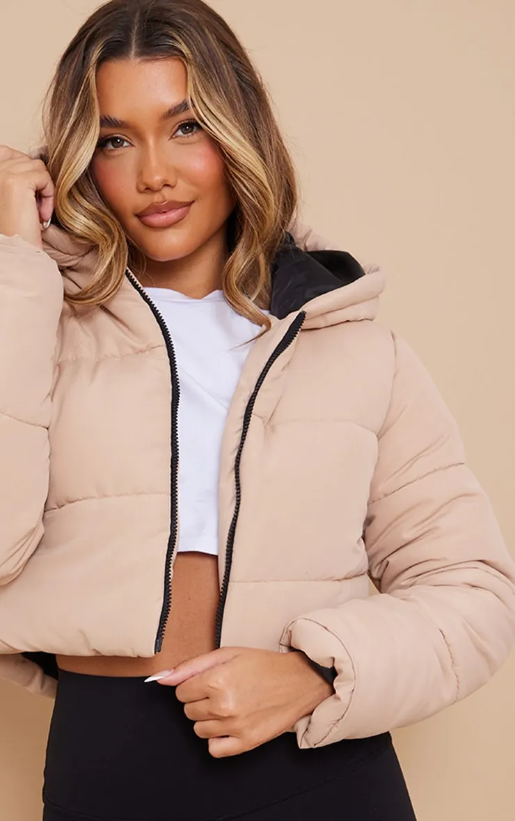 Stone Basic Hooded Cropped Puffer | Outerwear