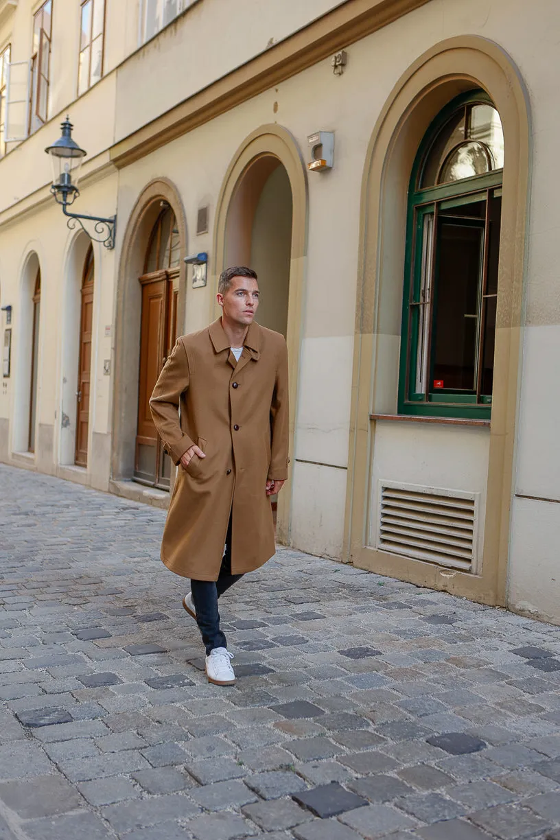 Sud Tiroler - Men's Loden Overcoat in Camel with zip out lining