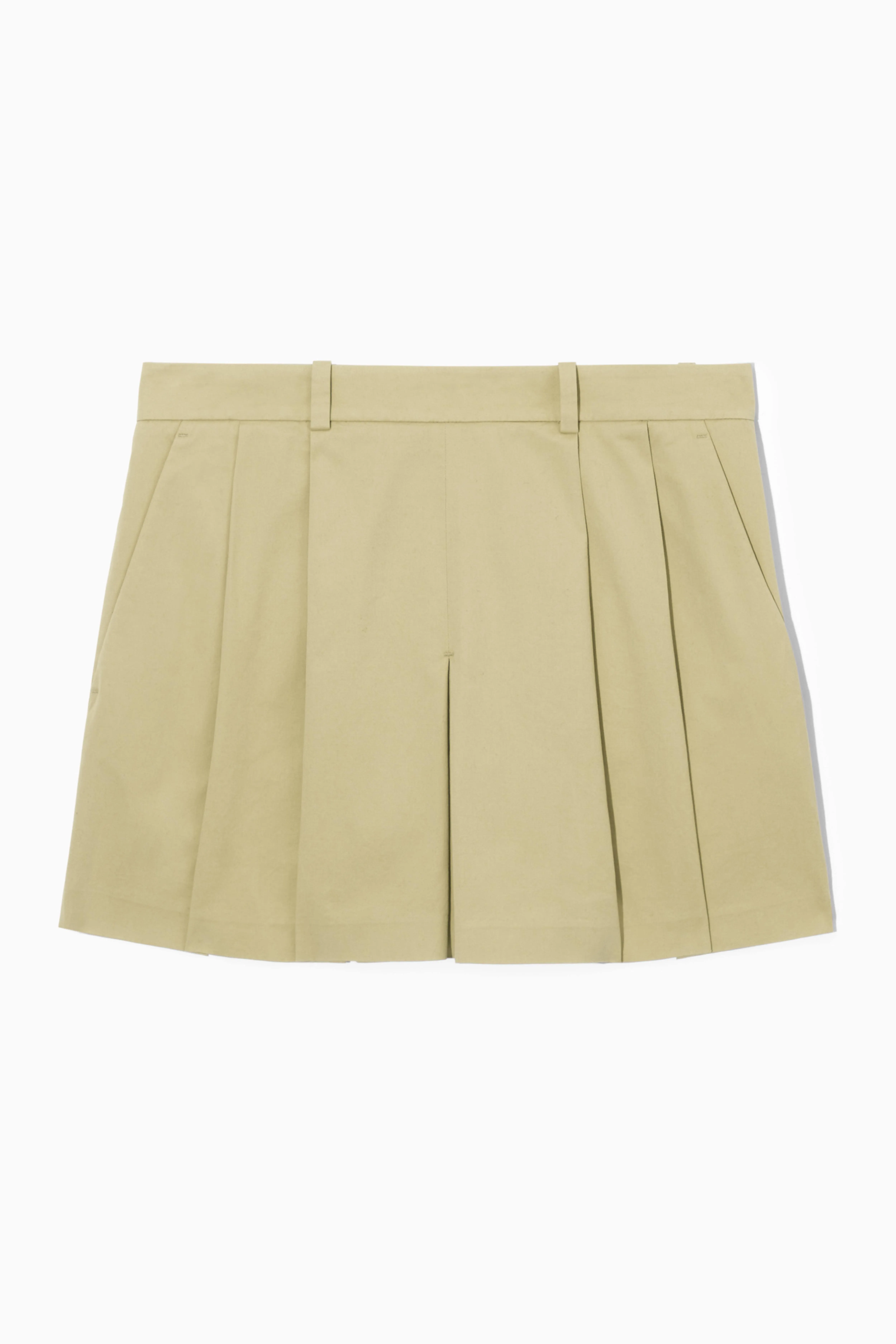 TAILORED PLEATED MINI SKORT - Regular waist - Short - BEIGE - Ladies | H&M GB