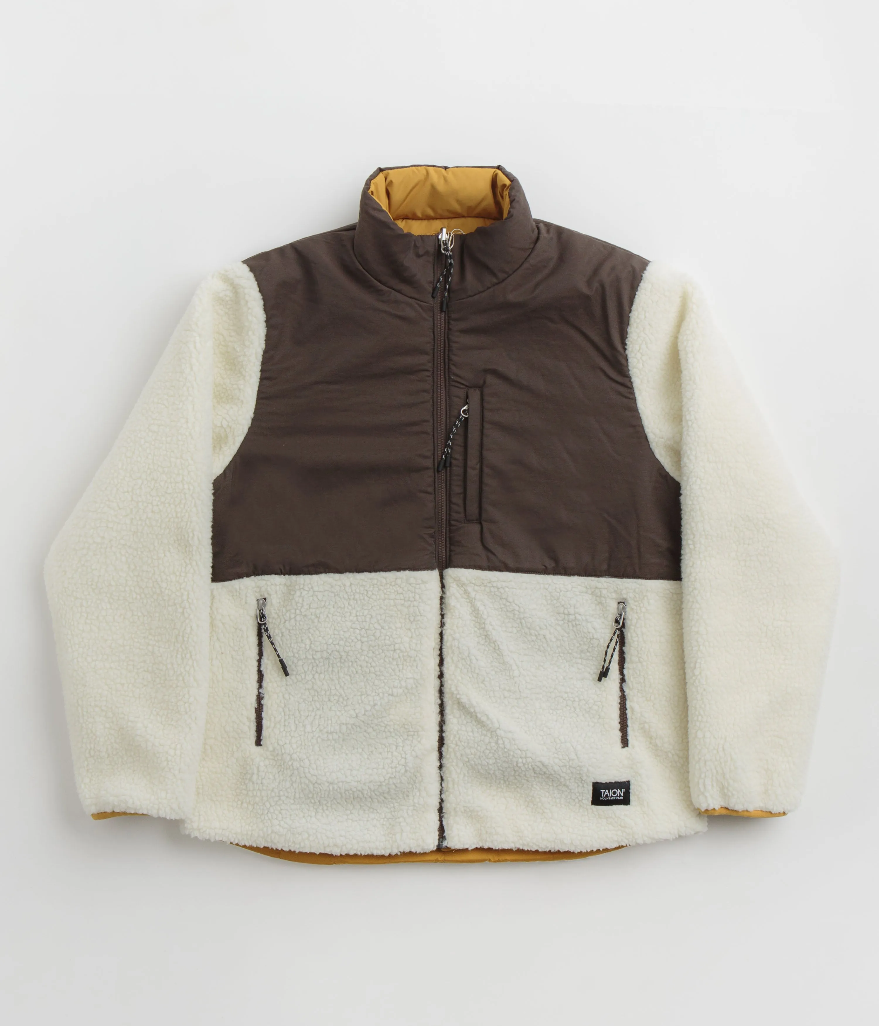 Taion Reversible Down Jacket - Camel / Dark Chocolate / Ivory