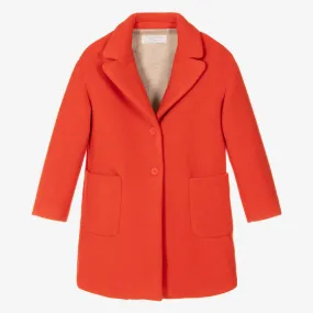 Teen Girls Orange Felted Overcoat