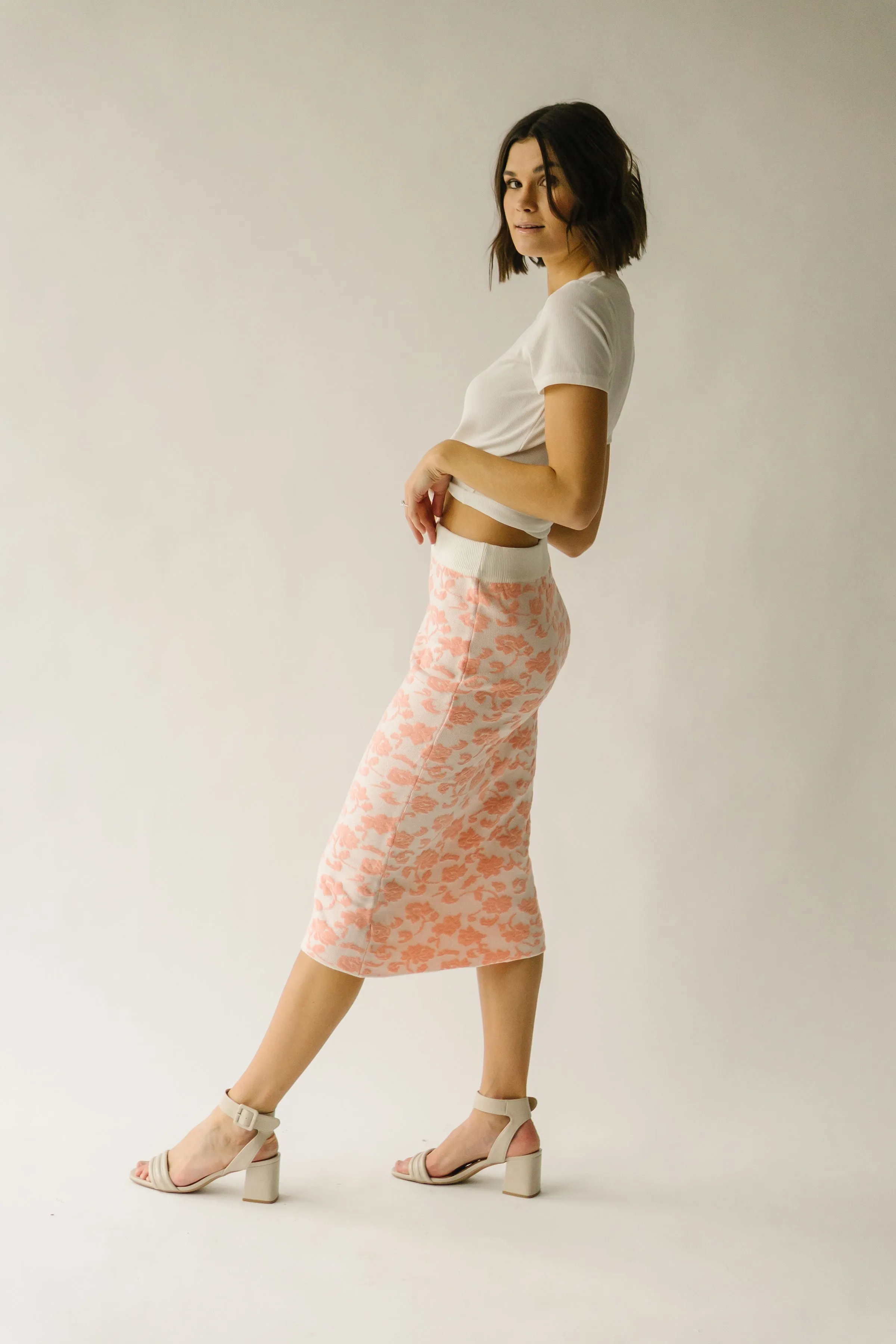 The Gleave Weaved Sweater Skirt in Pink