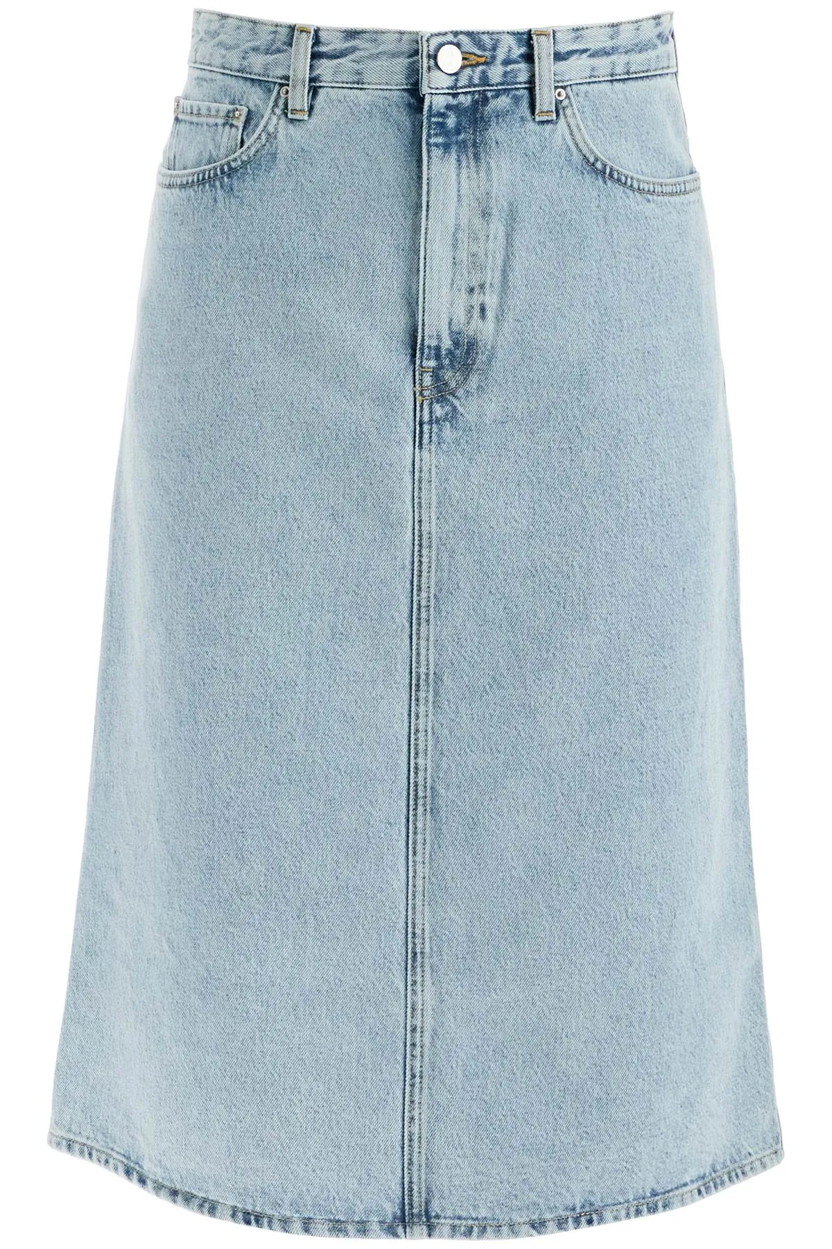 Toteme Denim Midi Skirt In Seven   Blue