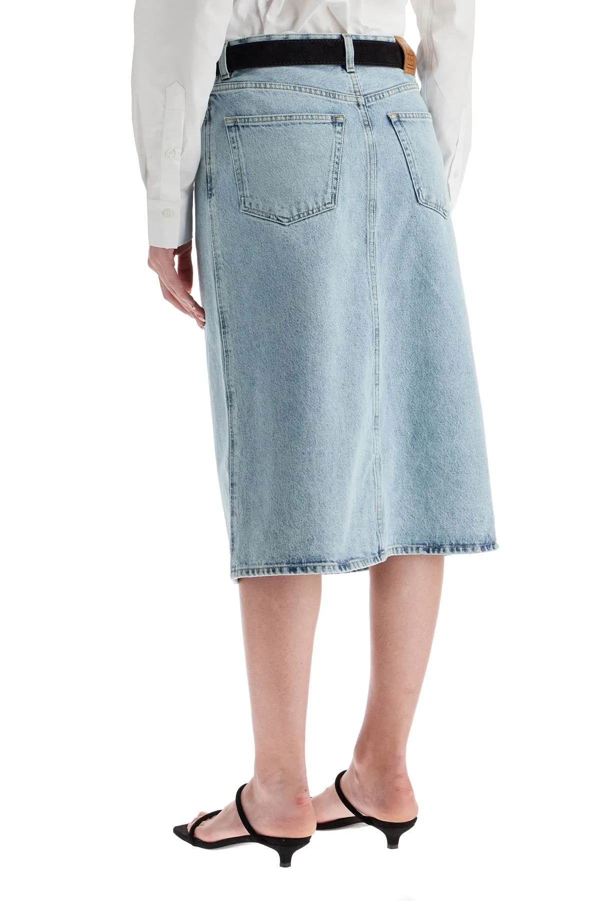 Toteme Denim Midi Skirt In Seven   Blue