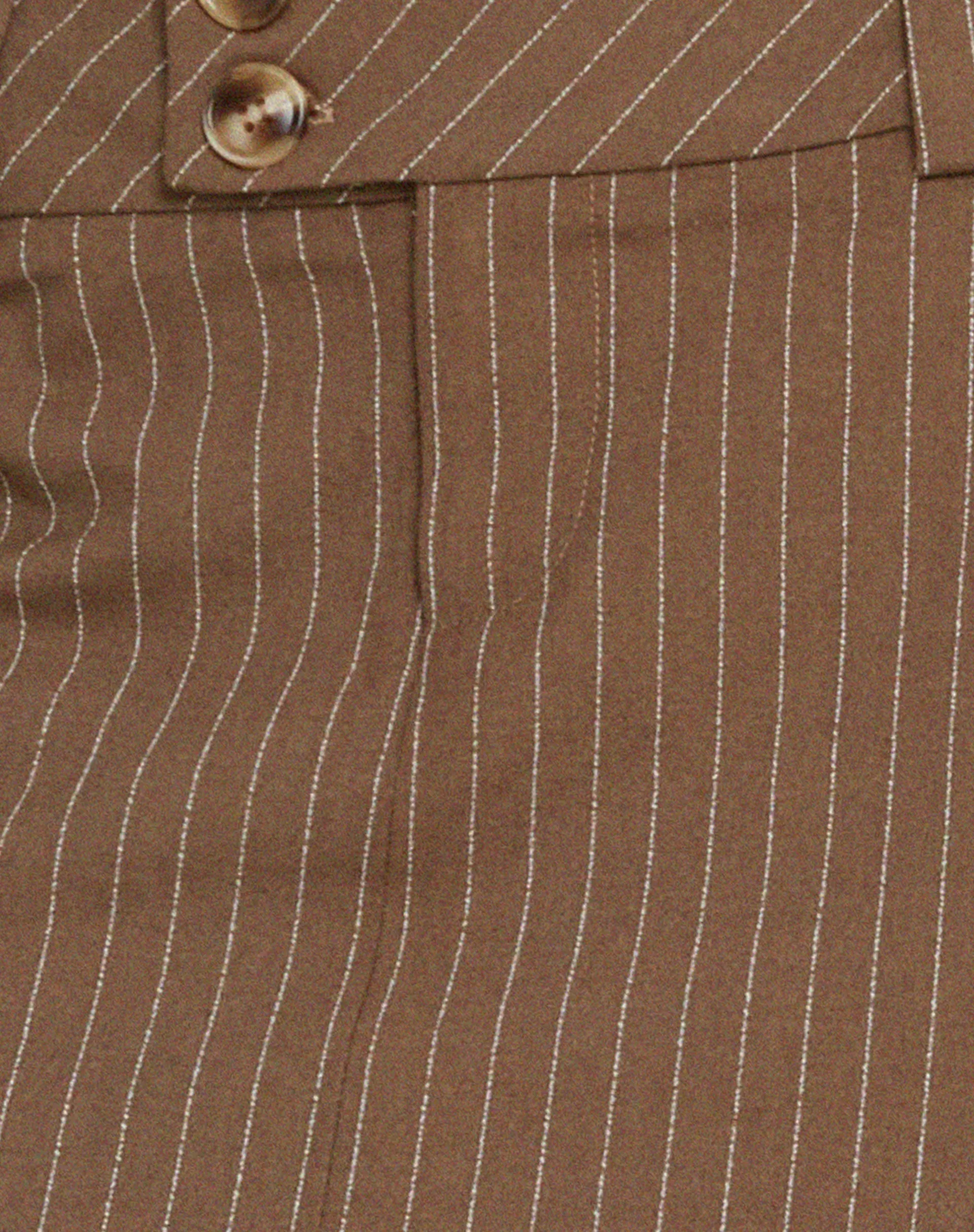 Tovani Mini Skirt in Pinstripe Brown