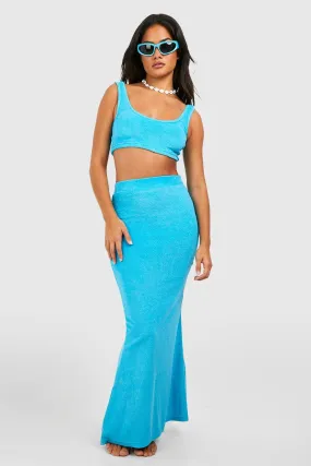 Toweling Bralette & Maxi Skirt Beach Two-Piece