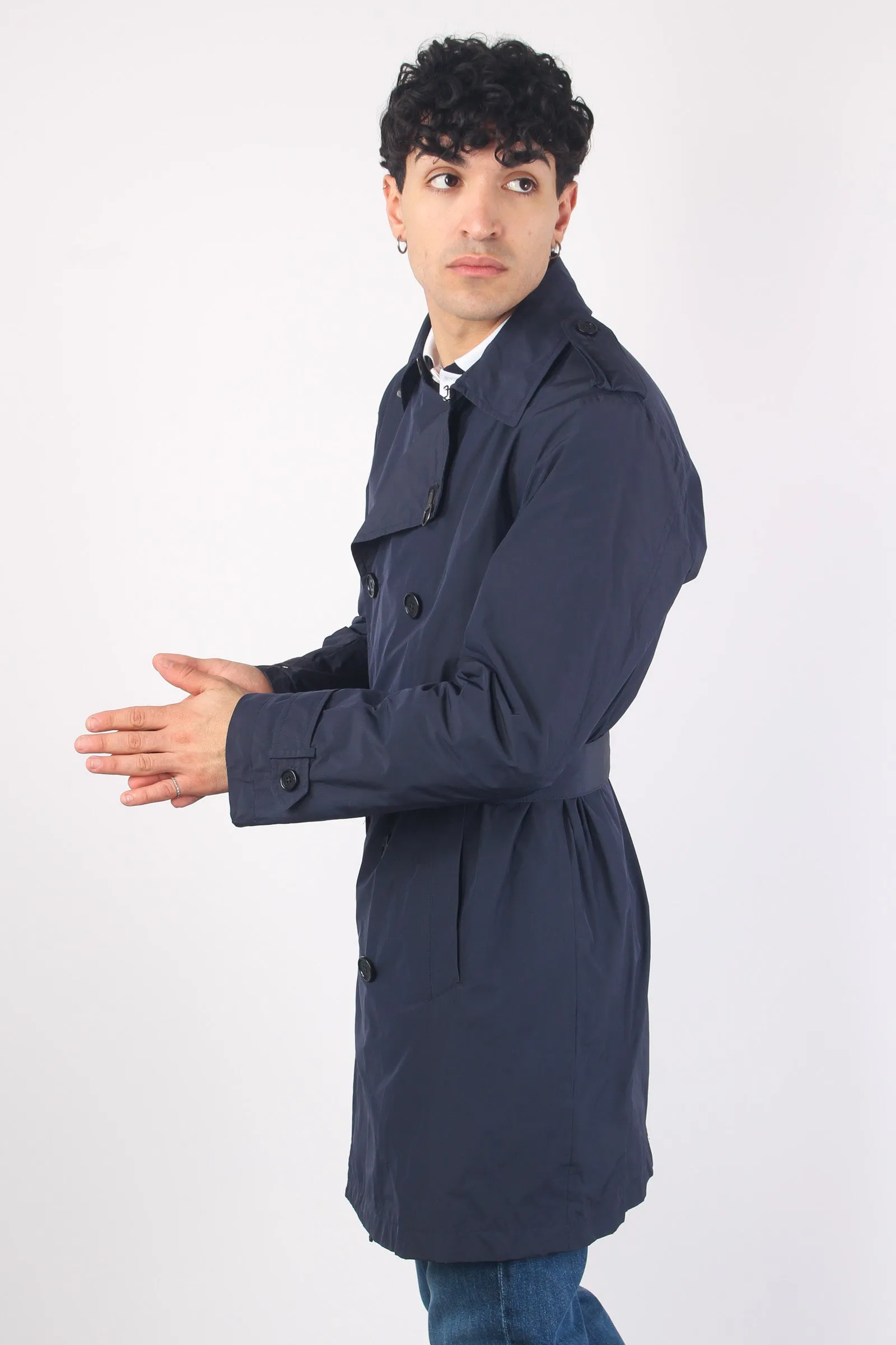 Trench Nylon Memory Blu Navy