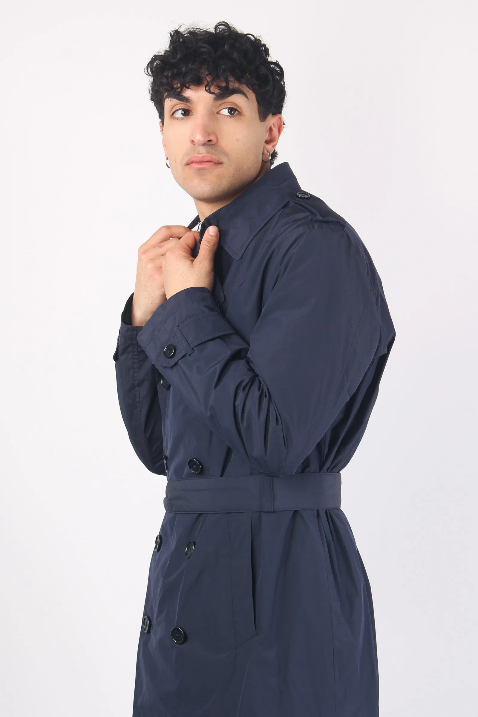 Trench Nylon Memory Blu Navy