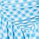 Unique Vintage Blue Gingham Ruffle High Waist Swim Bottom