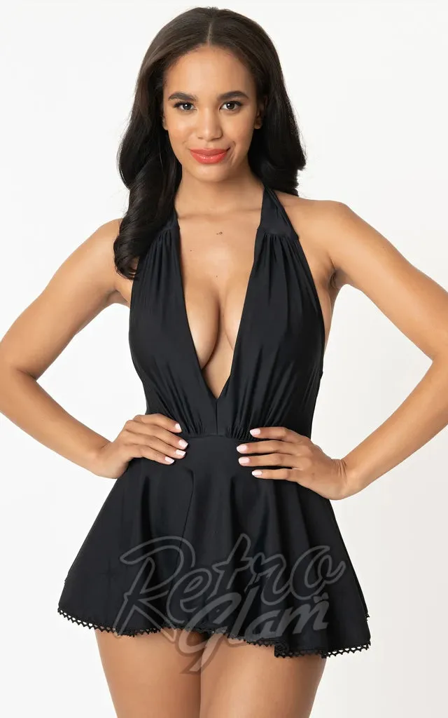 Unique Vintage Wendy Swimsuit in Black - S left only