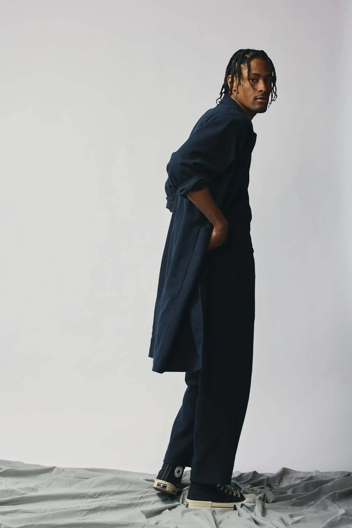 Unisex Devlyn Van Loon Gender Neutral Overcoat - Navy