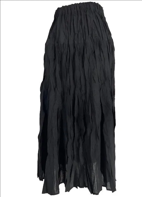 Vanite Broomstick Pleated Skirt/Black