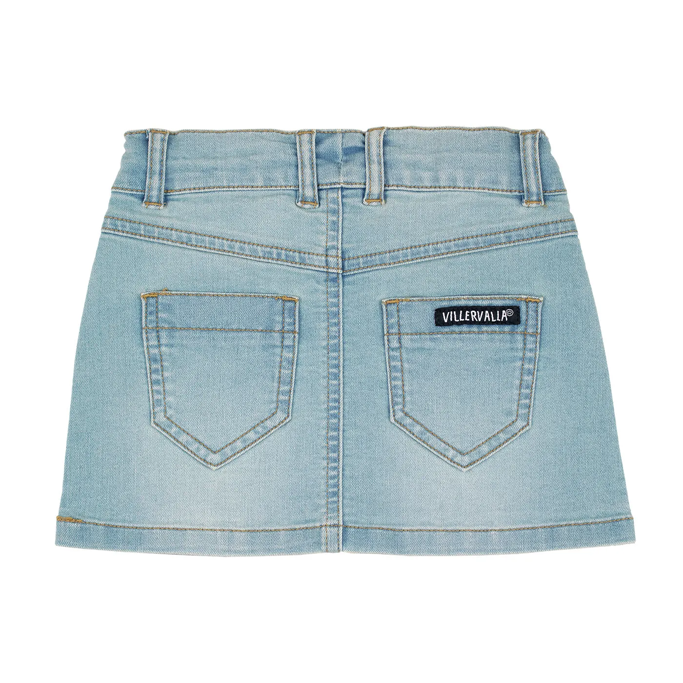 Villervalla Light Wash Stretch Denim Skirt