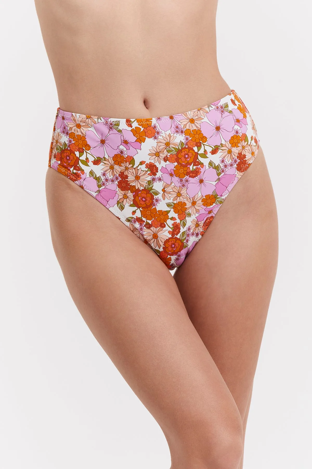 VINTAGE FLORALS HIGH WAIST BIKINI BOTTOM