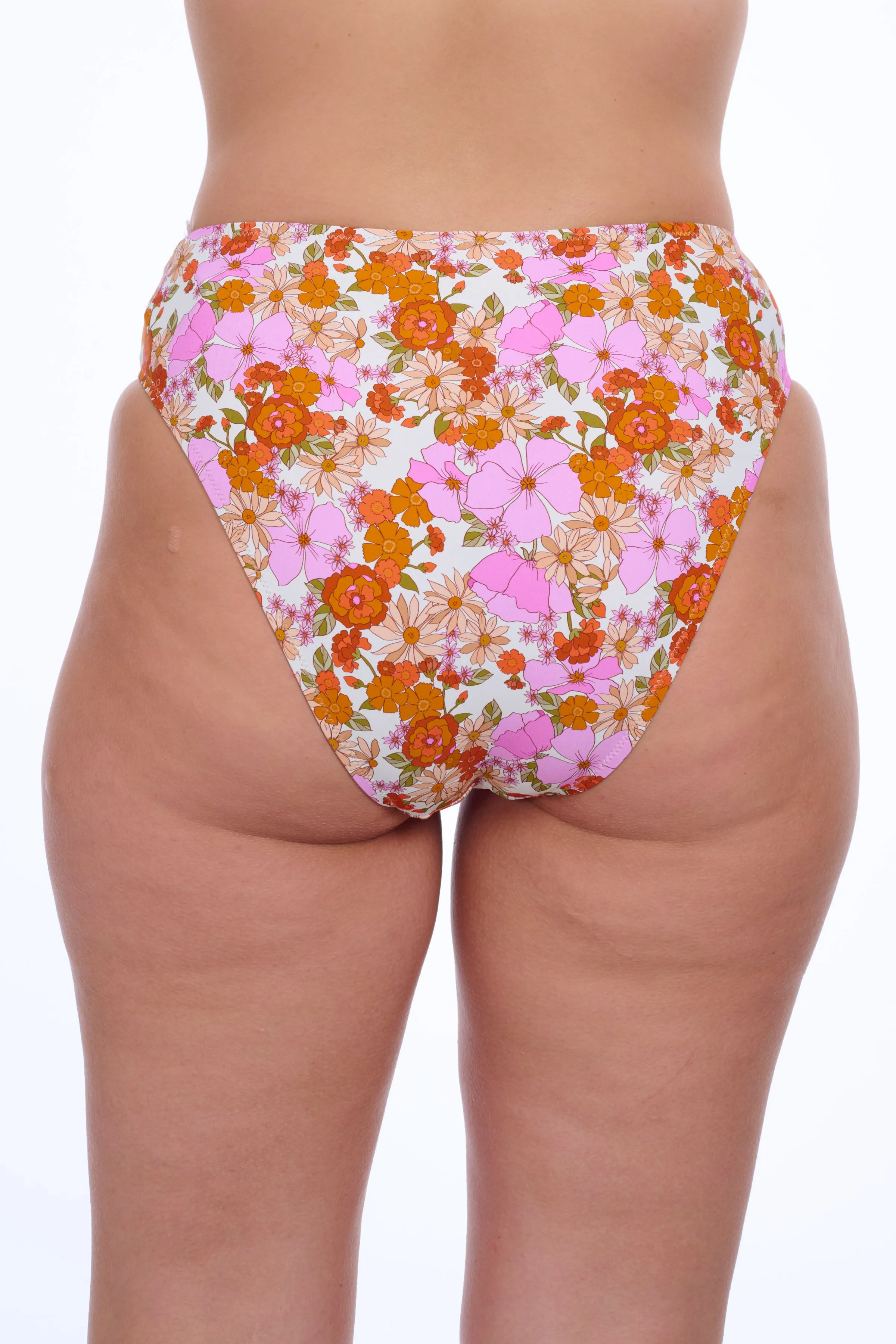 VINTAGE FLORALS HIGH WAIST BIKINI BOTTOM