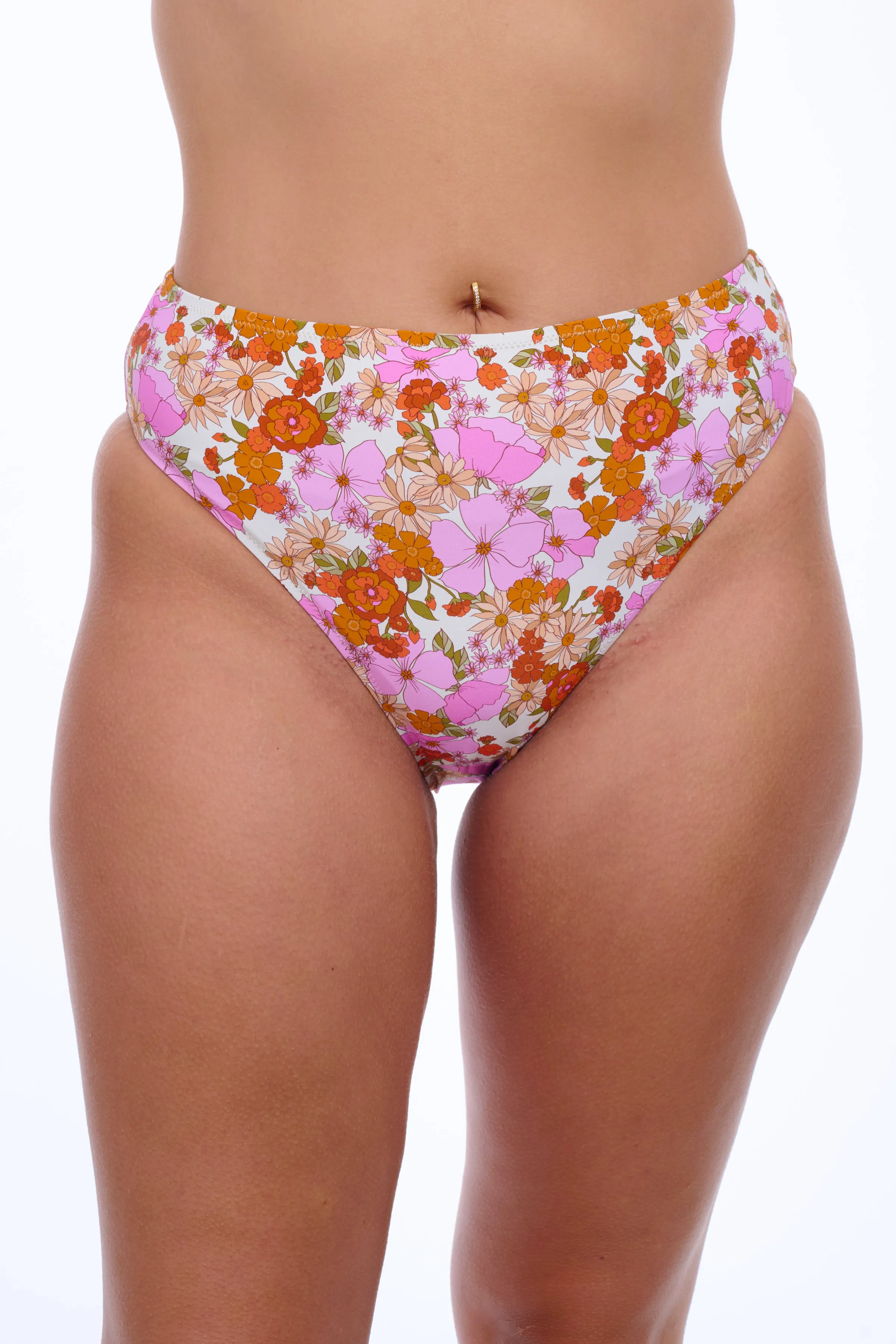 VINTAGE FLORALS HIGH WAIST BIKINI BOTTOM