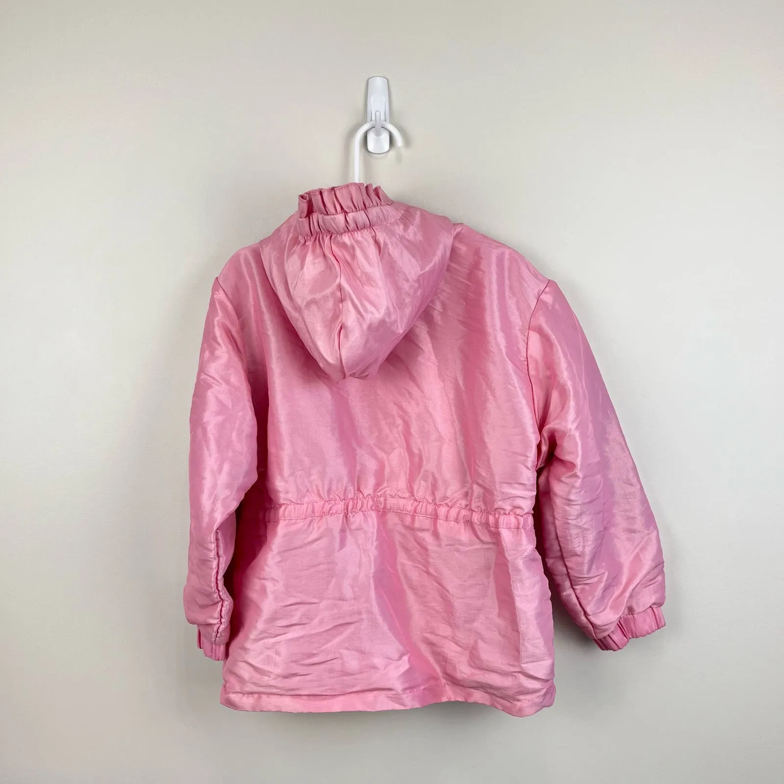 Vintage OshKosh B'gosh Pink Ruffle Bow Windbreaker Jacket Large 6