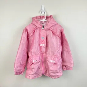 Vintage OshKosh B'gosh Pink Ruffle Bow Windbreaker Jacket Large 6