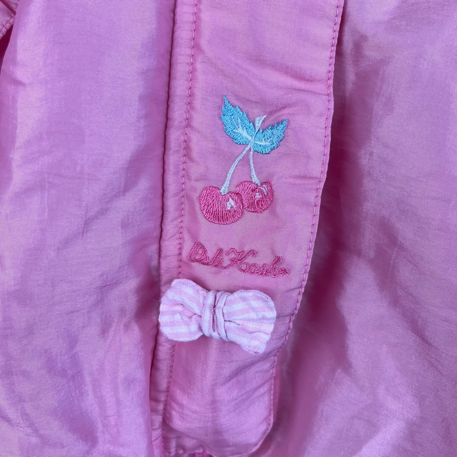 Vintage OshKosh B'gosh Pink Ruffle Bow Windbreaker Jacket Large 6