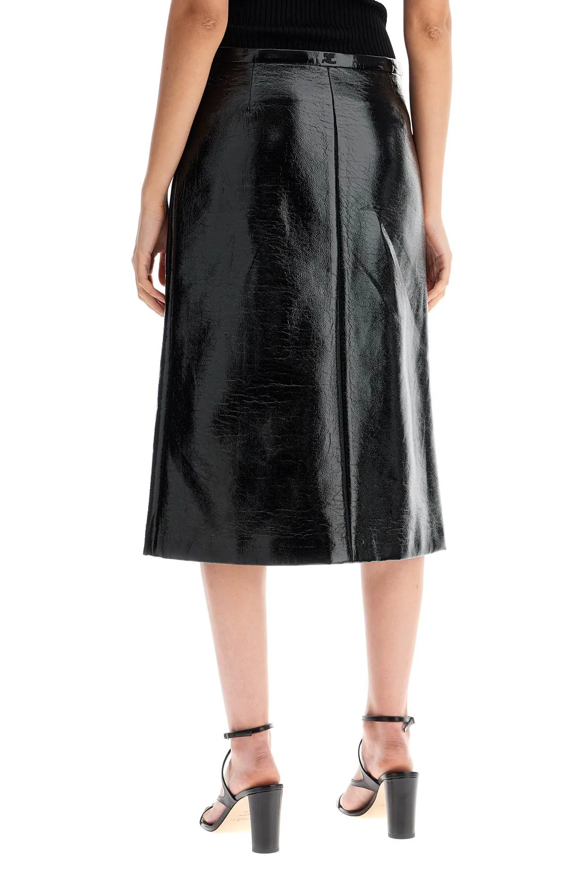 VINYL MIDI SKIRT IN SEVEN