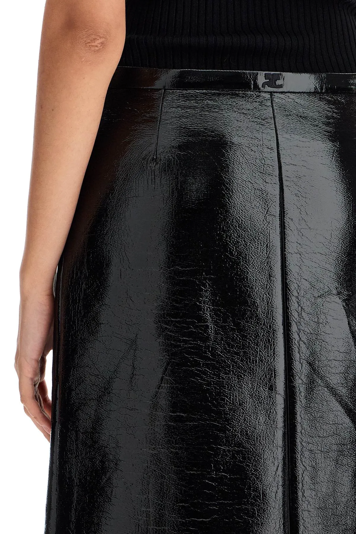 VINYL MIDI SKIRT IN SEVEN