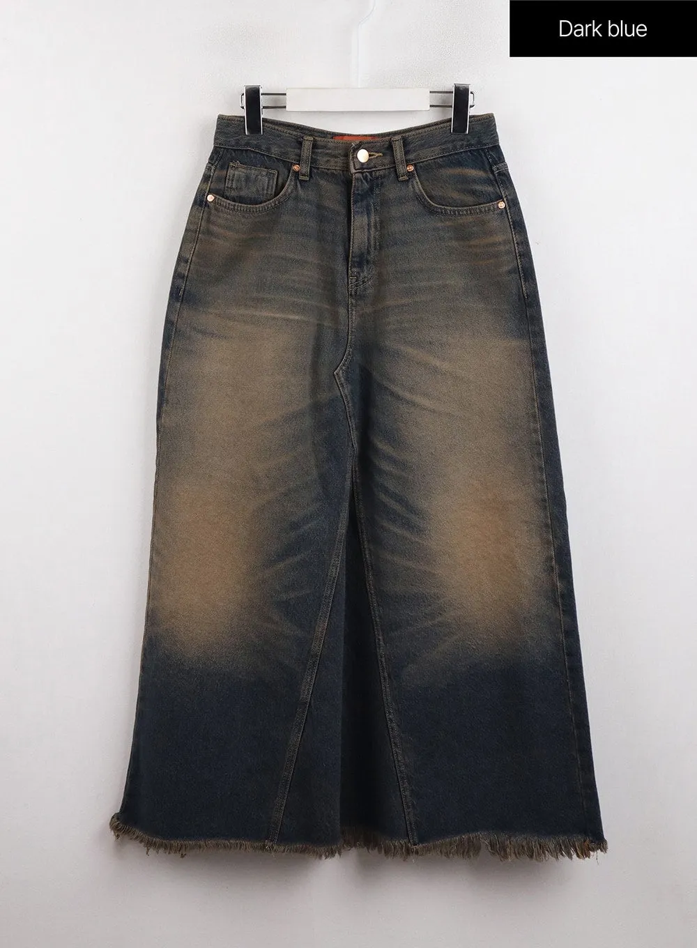 Washed Denim Maxi Skirt CJ418