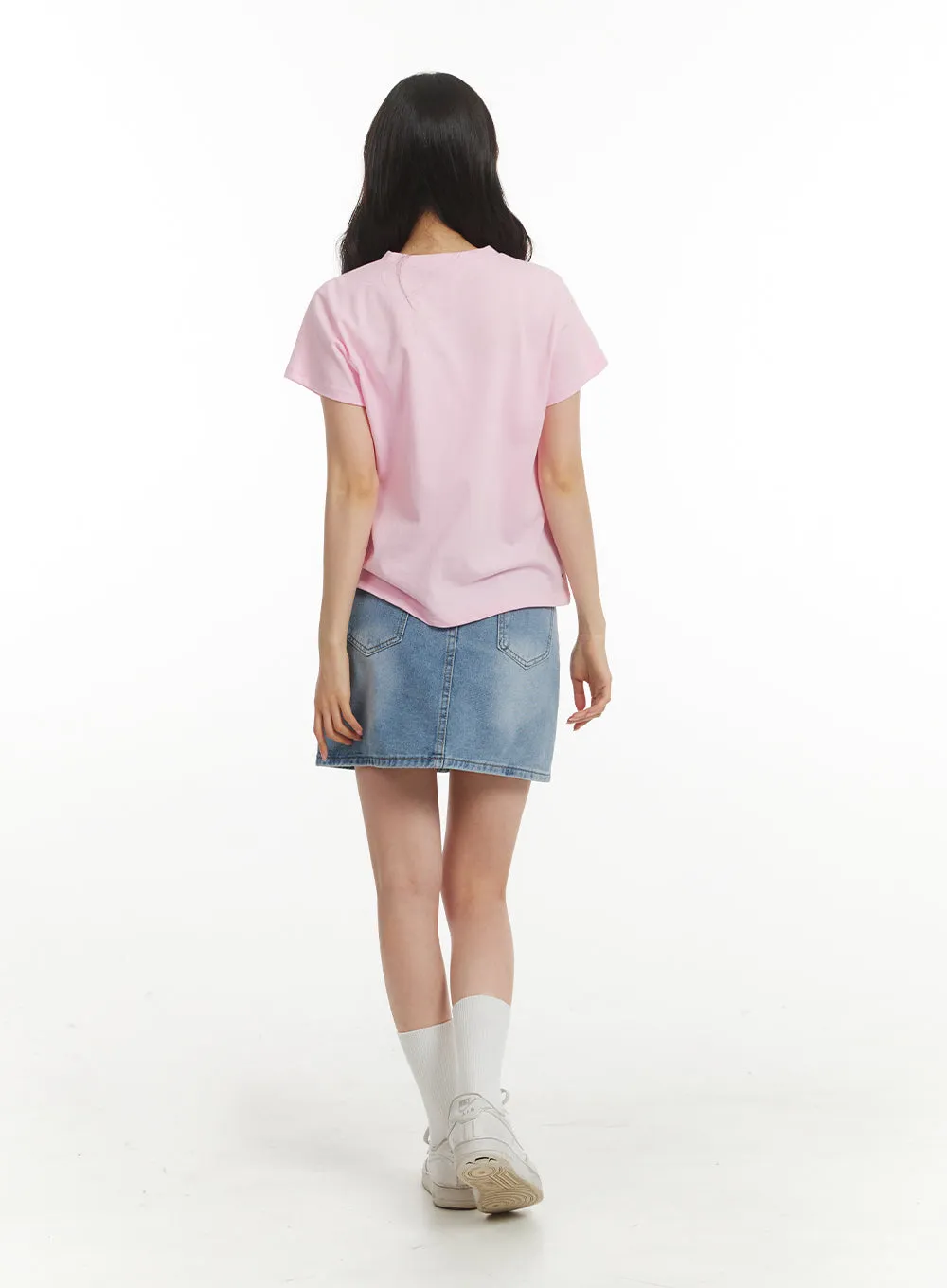 Washed Denim Mini Skirt OM405