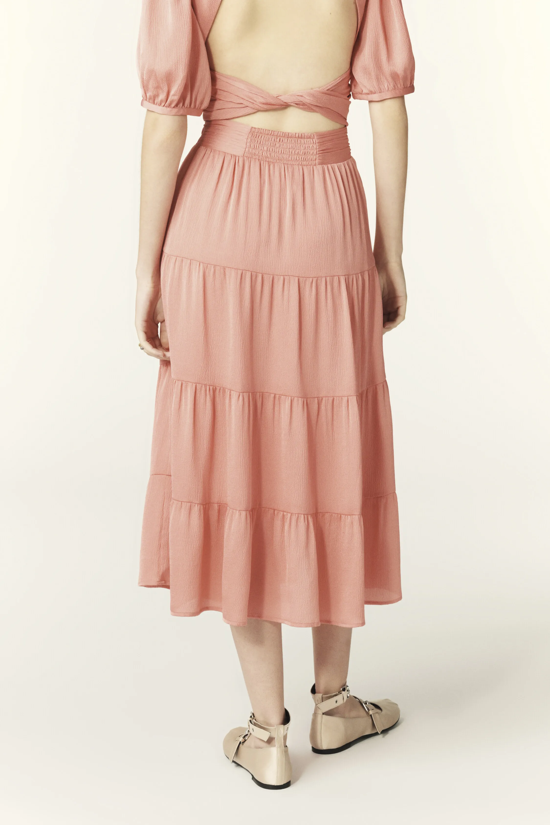 WINDY gathered midi skirt