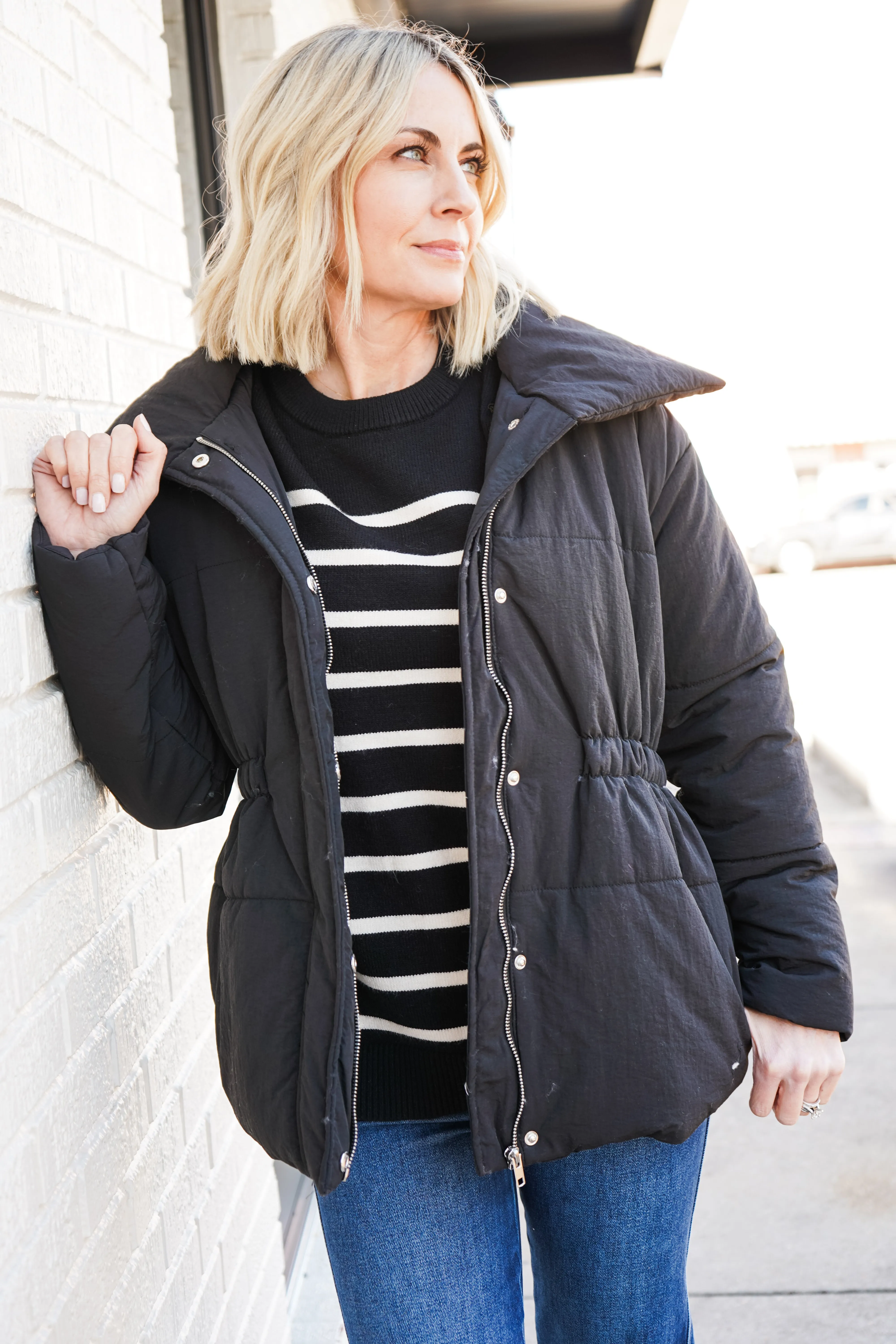 Winter Days Elastic Waist Puffer Jacket