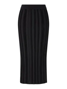 Women s Metallic Ribbed Skirt Black 271910