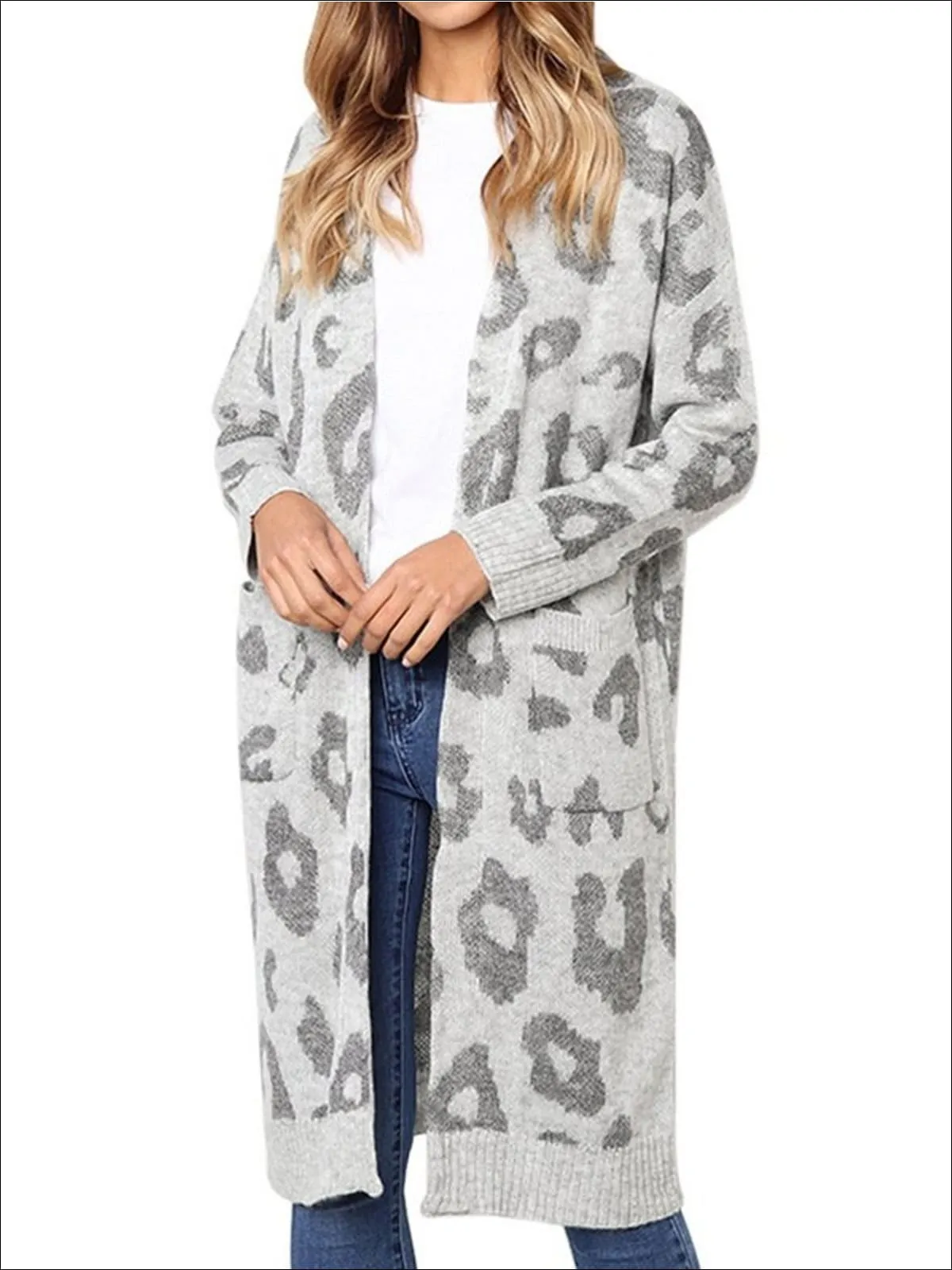 Women's Cotton Leopard Print Fall Cardigan