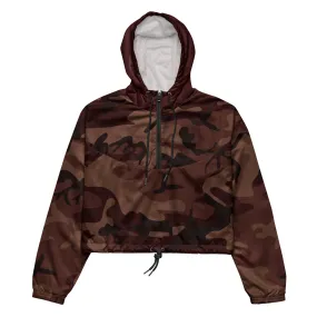 Women’s cropped windbreaker Burgundy Camo