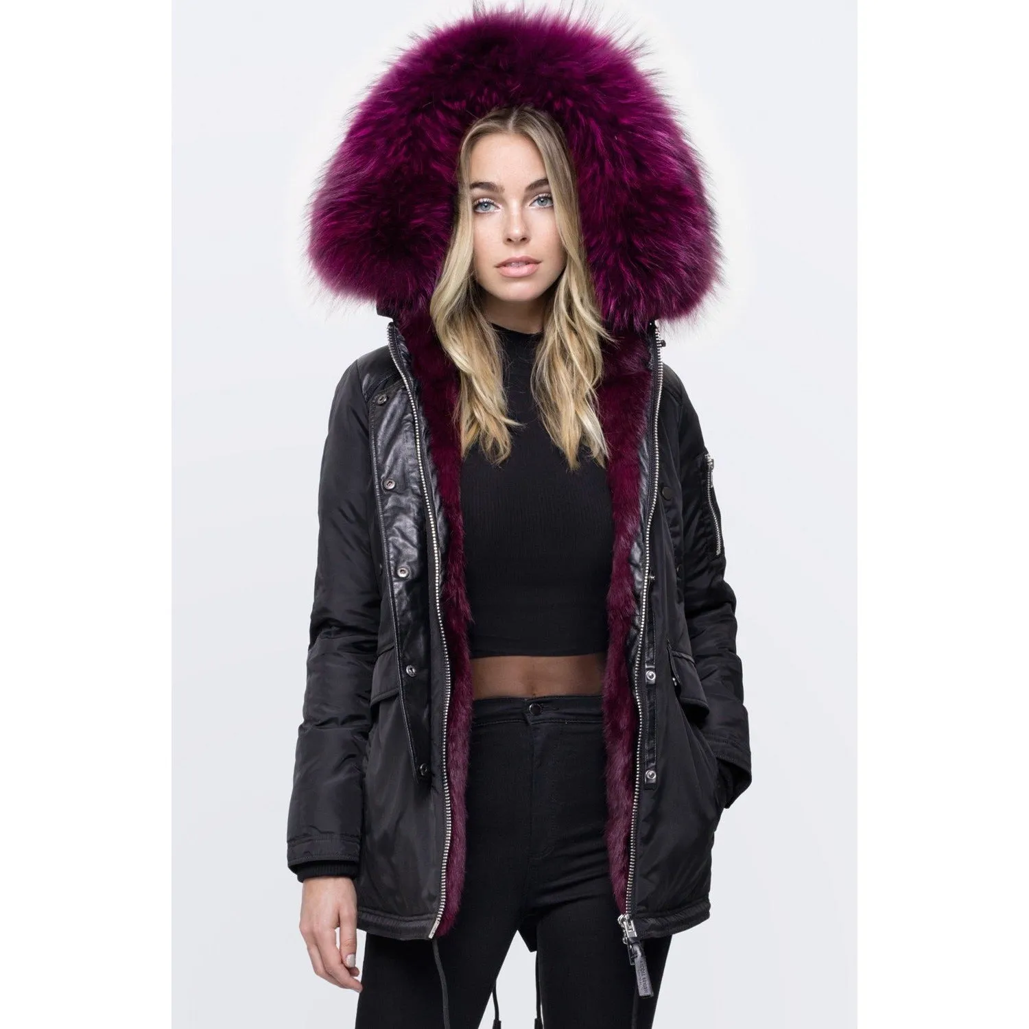 Women's Nicole Benisti Melrose Coat - Black/Magenta