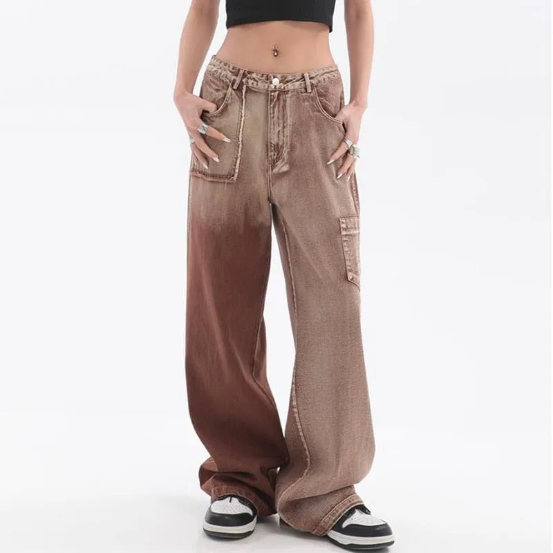 Women's Summer Hip Hop High Waist Full-Length Plaid Cargo Pants