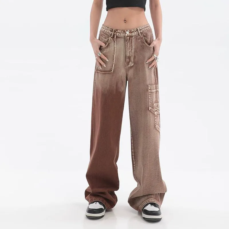 Women's Summer Hip Hop High Waist Full-Length Plaid Cargo Pants