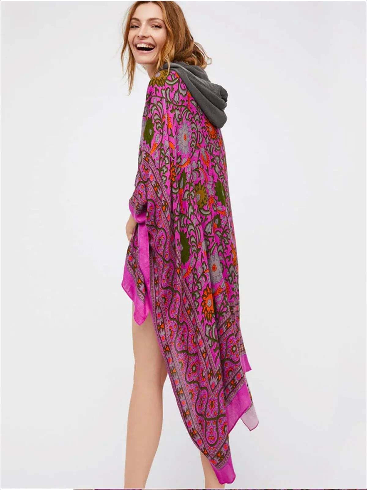 Women's Vintage Floral Chiffon Loose Kimono