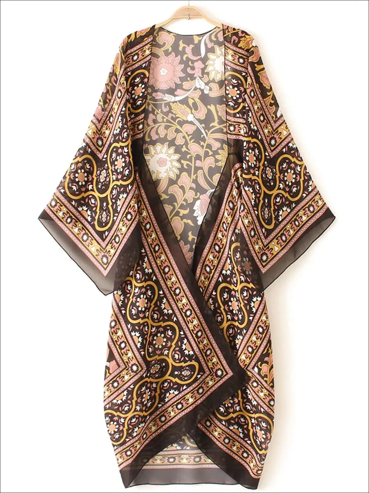 Women's Vintage Floral Chiffon Loose Kimono