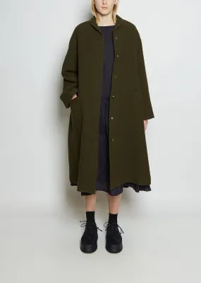 Wool & Cotton Blend Pocket Overcoat