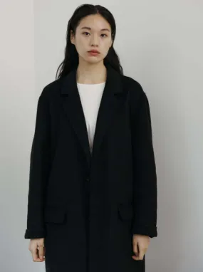 Wool Full Length Coat - Black