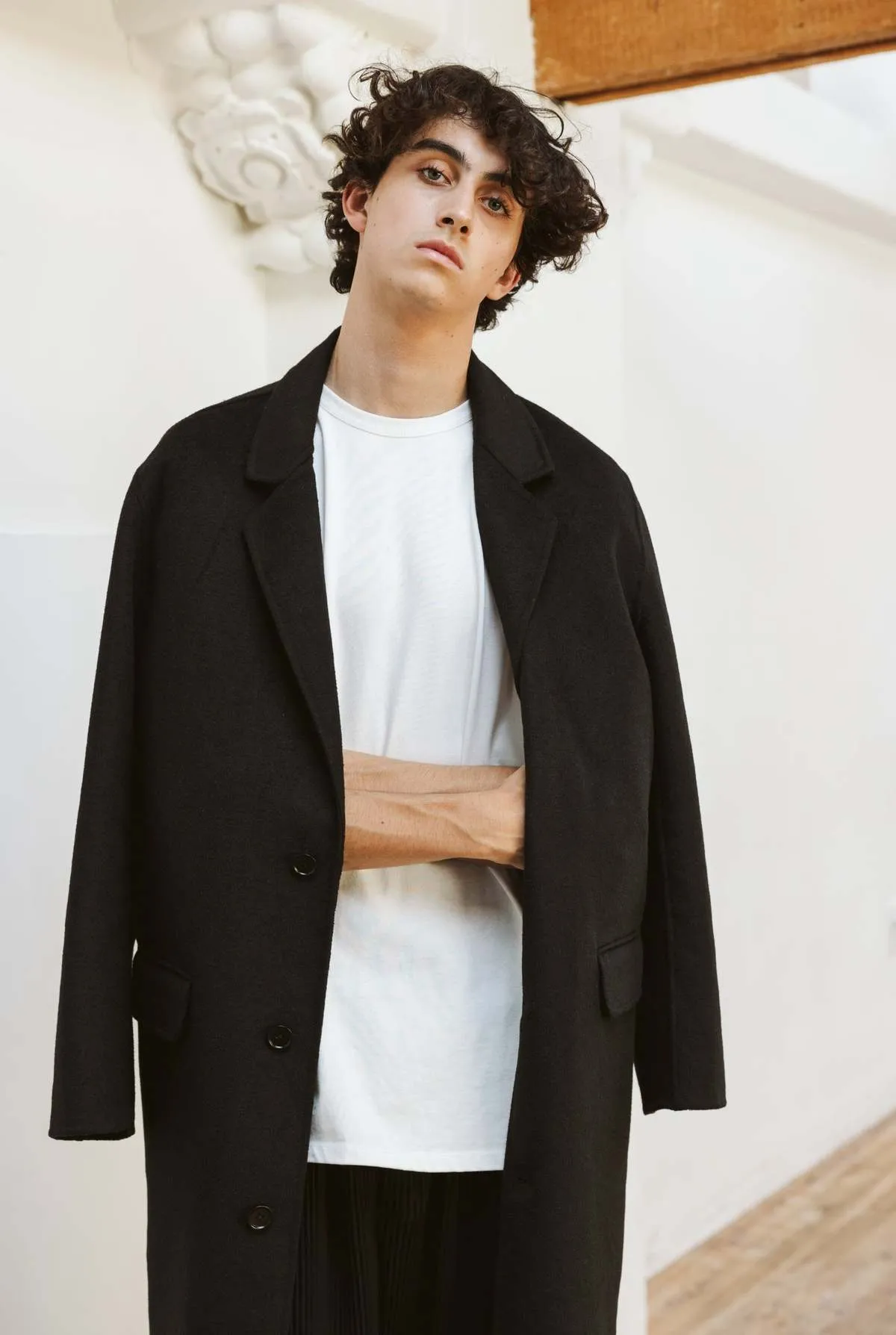 Wool Full Length Coat - Black