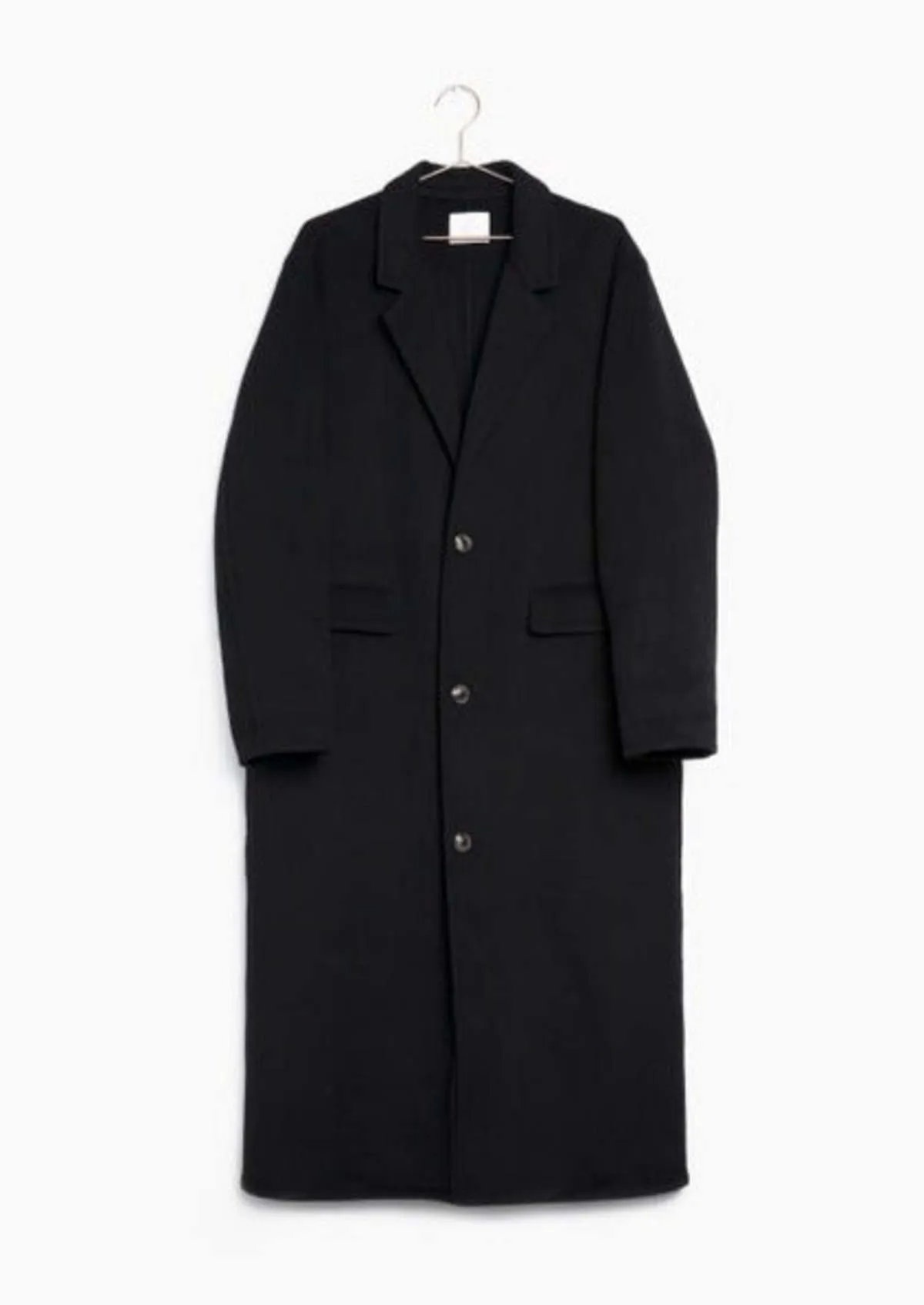 Wool Full Length Coat - Black