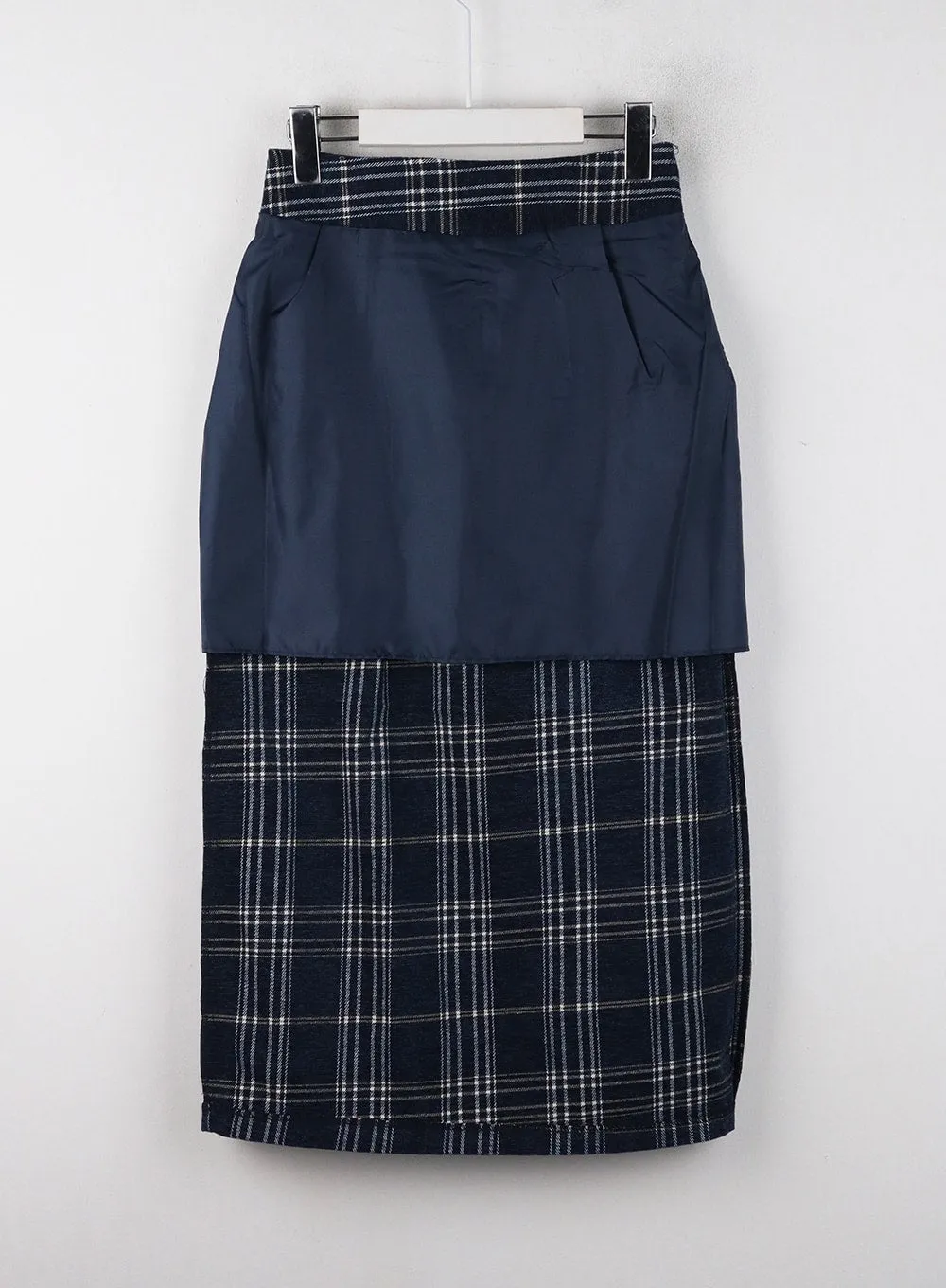 Wool-Like Mid Waist Plaid Maxi Skirt OJ405