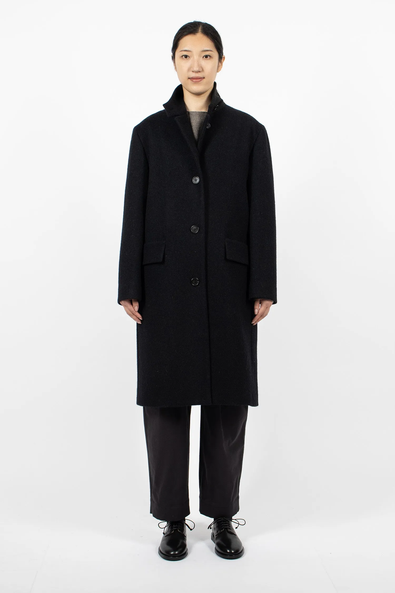 Wool Melton Overcoat Midnight