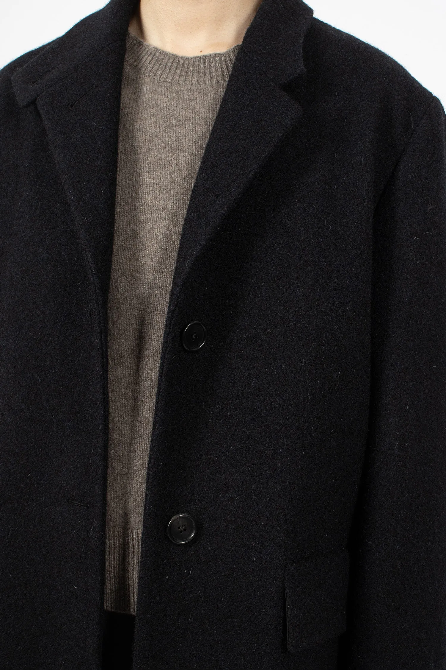 Wool Melton Overcoat Midnight