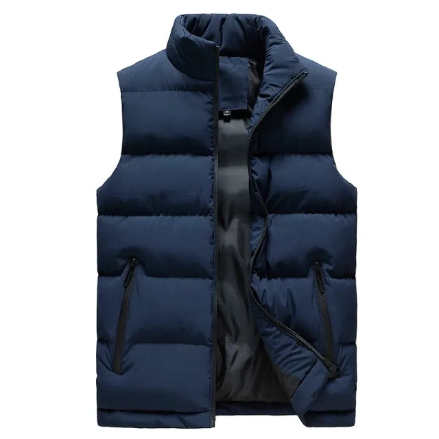 Xituodai Men spring and fall Jacket Winter Men Vest For Down Cotton Sleeveless Jacket Waistcoat Man Big Size Warm Mens Coat